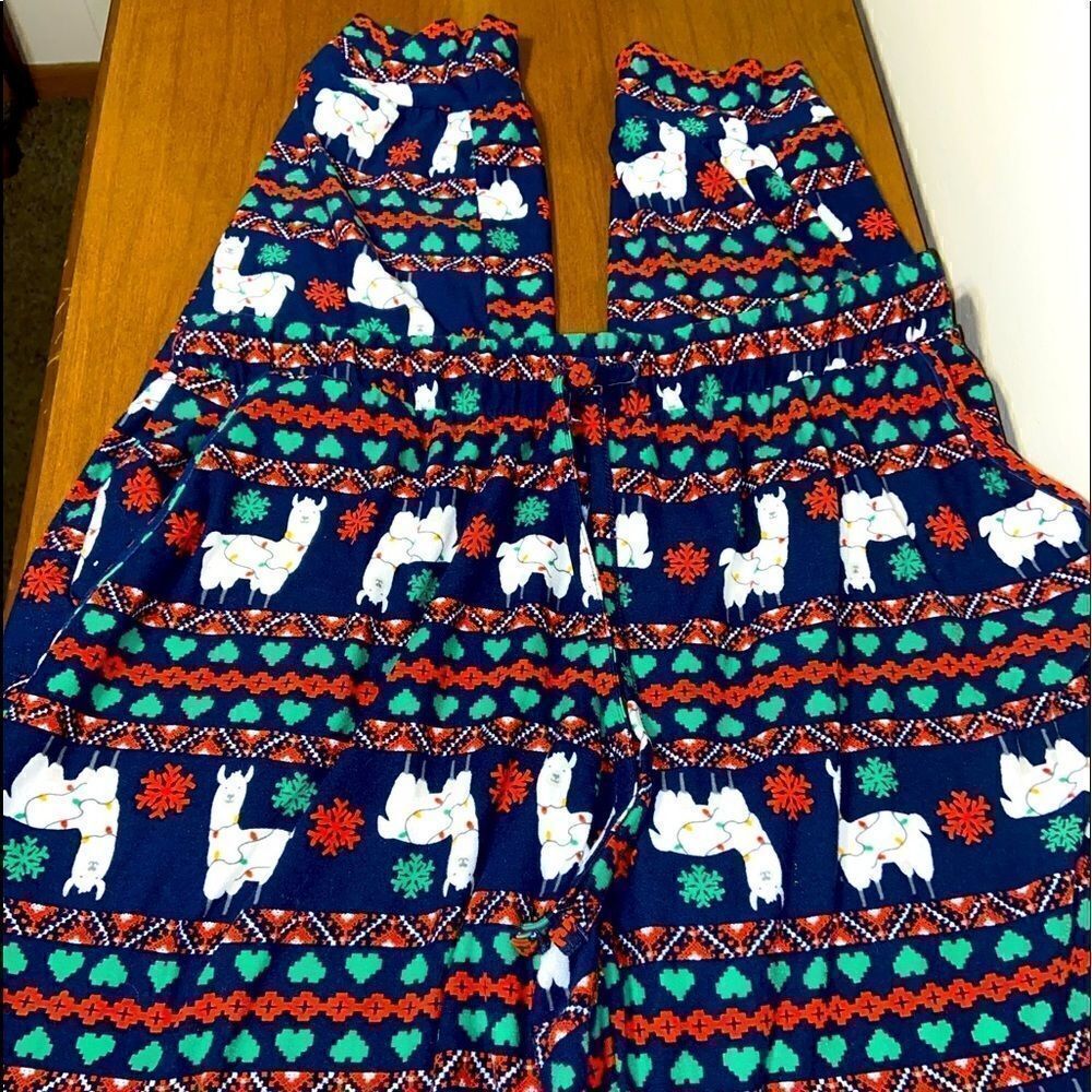 Festive llama soft joggers with skinny ankles
